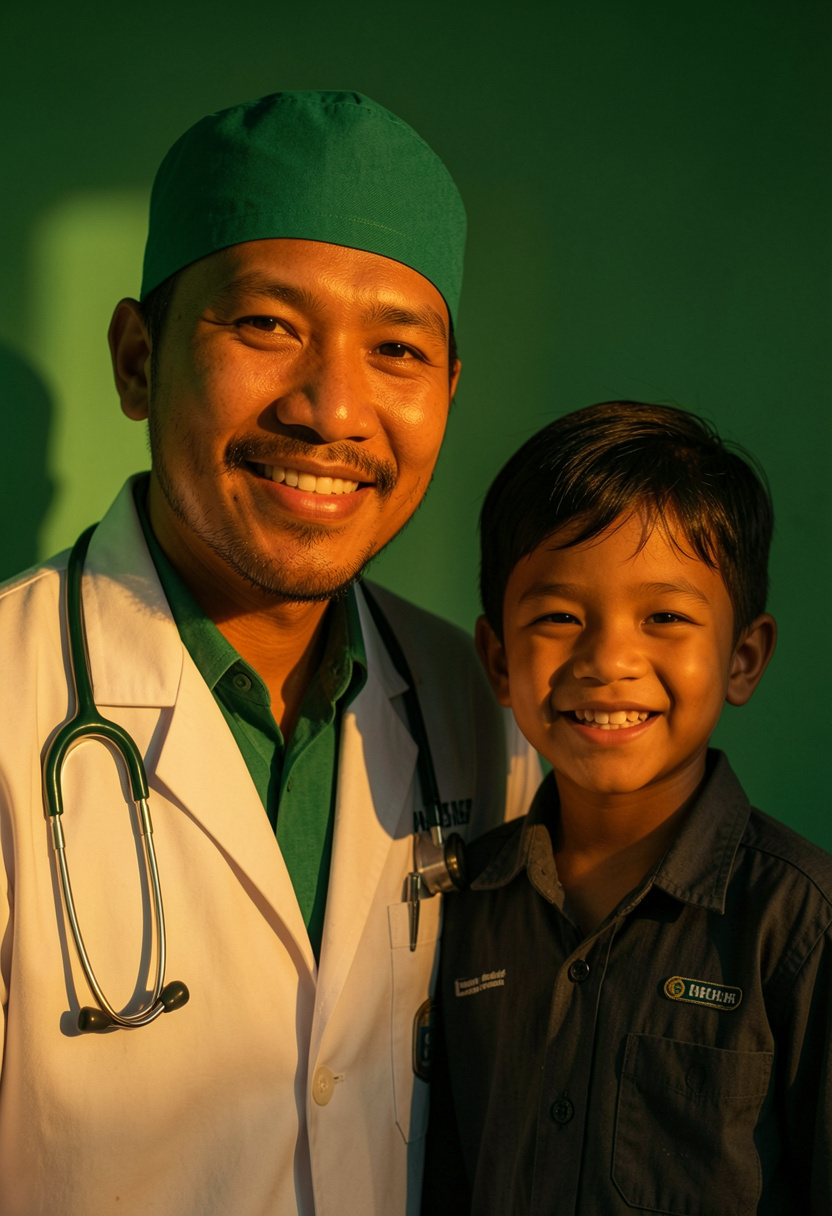 Dokter Medika Arshaka bersama pasien kecil